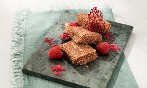 Himbeer-Knusper-Kastanien-Squares