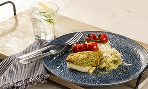 Kabeljau mit Bärlauchkruste und Schmelztomaten
